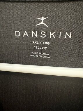 Danskin Black Activewear Top with White Logo
